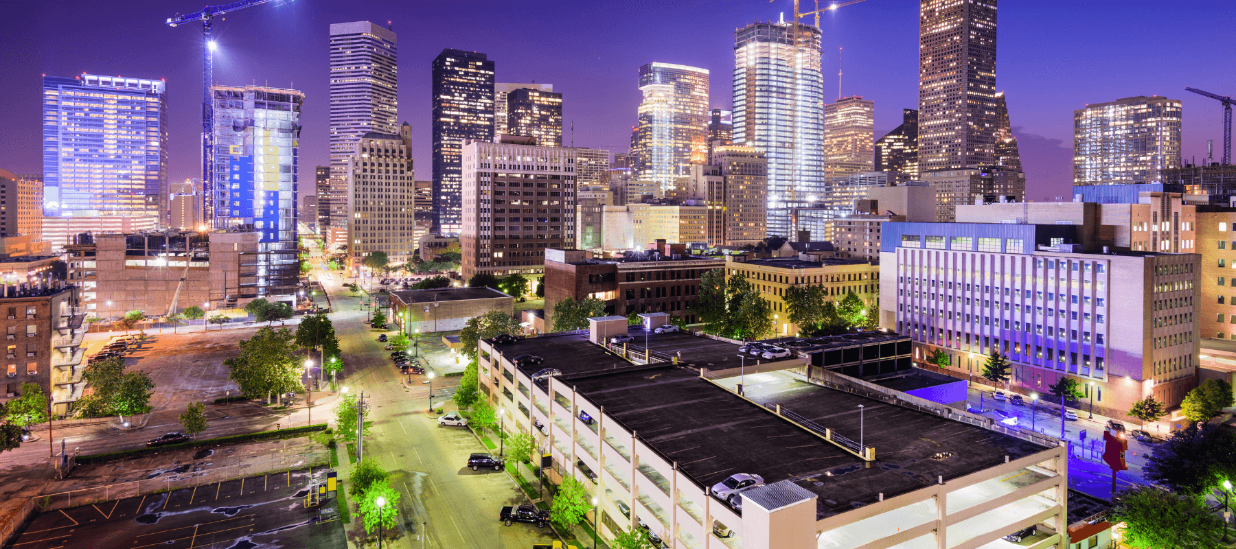 Houston skyline at night